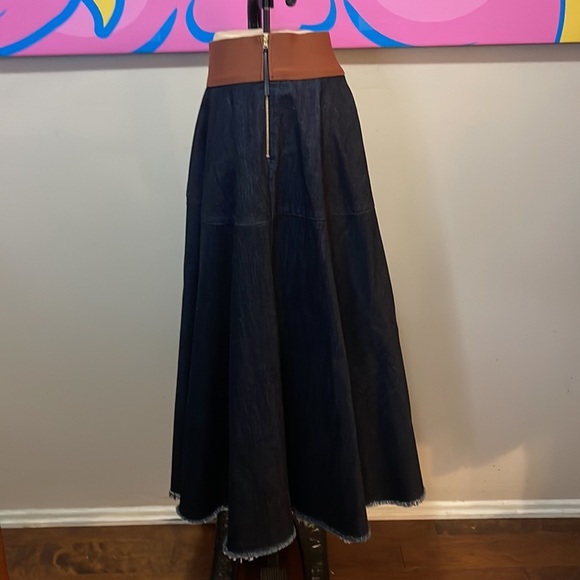 Marni Blue Cotton Denim Circle Skirt - Picture 7 of 12